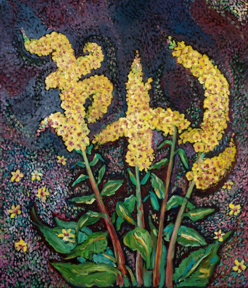 Mullein The Summer Beauty original painting by Aleksandra Šimkutė Norbutienė. Flowers