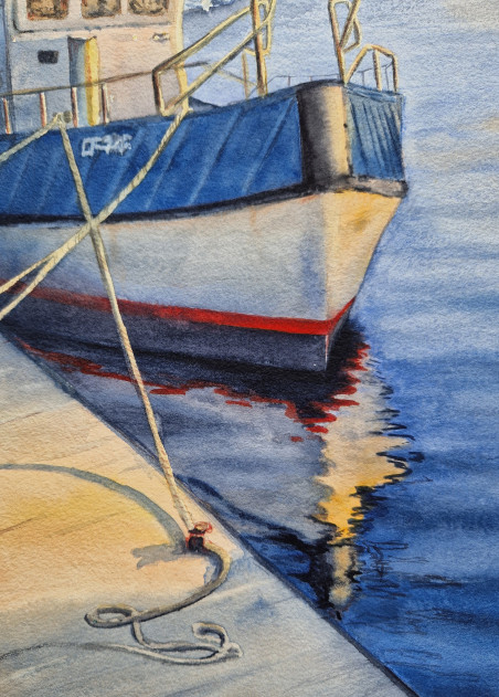 Port original painting by Kate Zale. Marine Art