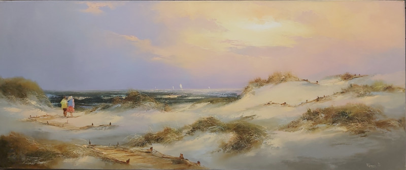 Dunes original painting by Rimantas Grigaliūnas. Marine Art