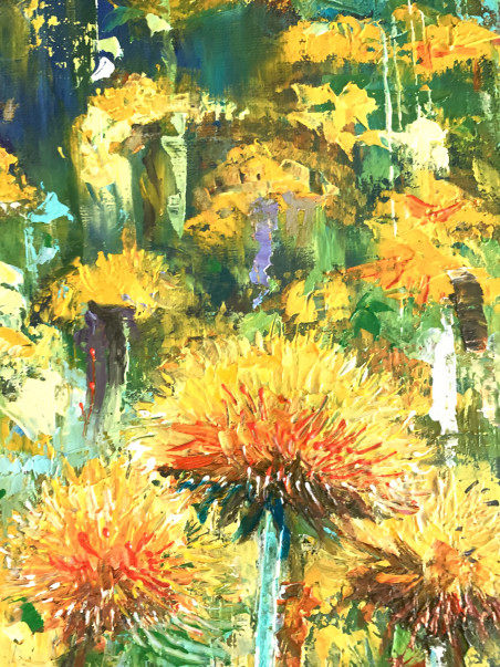 Blessed by the Sun original painting by Nijolė Grigonytė Lozovska. Flowers