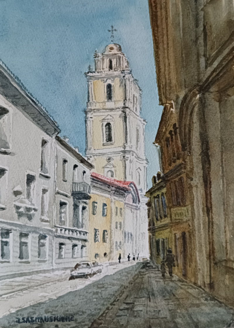 Vilnius, St. John's Church 5 original painting by Jūratė Sasnauskienė. Paintings with Vilnius (Vilnius)