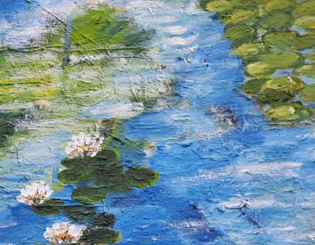 Lilies of the Great Lake original painting by Gitas Markutis. Flowers