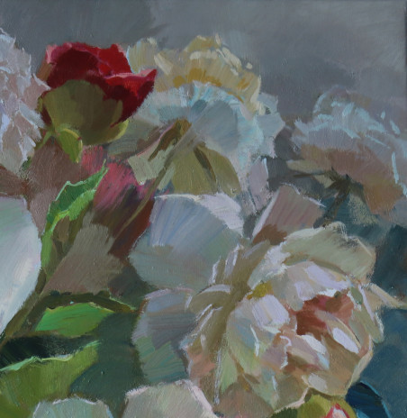 Peonies original painting by Rytis Garalevičius. Talk Of Flowers