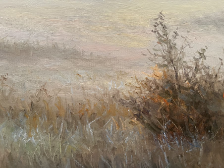 Morning Gold original painting by Rimantas Virbickas. Lithuanian Landscape Paintings