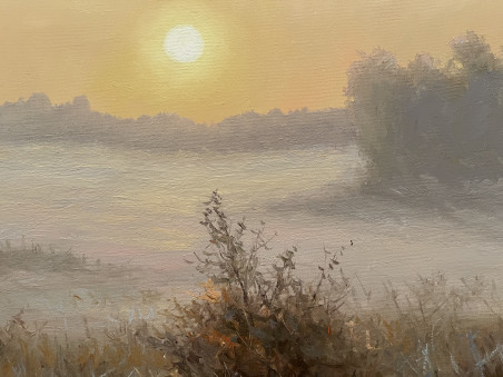 Morning Gold original painting by Rimantas Virbickas. Lithuanian Landscape Paintings