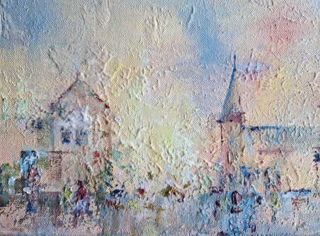 City original painting by Laima Giedraitienė. Urbanistic - Cityscape