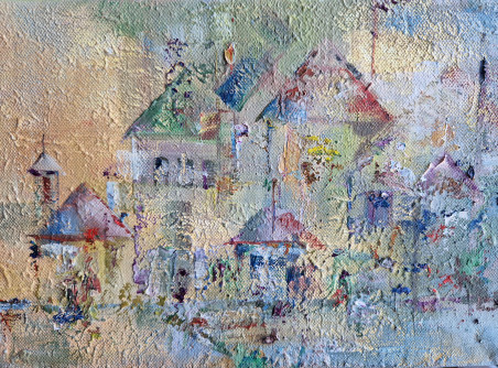 City original painting by Laima Giedraitienė. Urbanistic - Cityscape