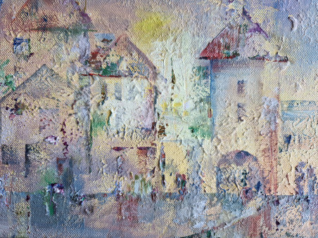 City original painting by Laima Giedraitienė. Urbanistic - Cityscape