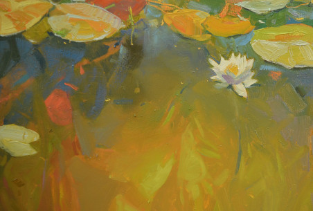 Water Lilies original painting by Vytautas Laisonas. Flowers