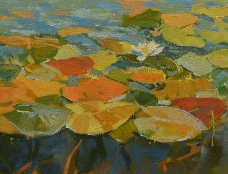 Water Lilies original painting by Vytautas Laisonas. Flowers