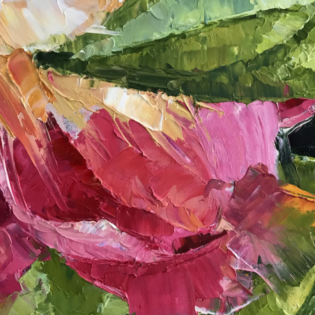 Bloom of Peony original painting by Sigita Paulauskienė. Talk Of Flowers