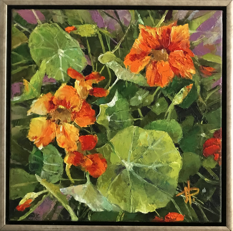 Nasturtium original painting by Sigita Paulauskienė. Flowers