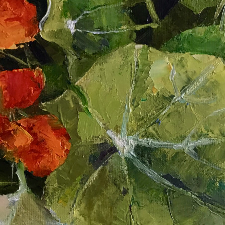 Nasturtium original painting by Sigita Paulauskienė. Flowers