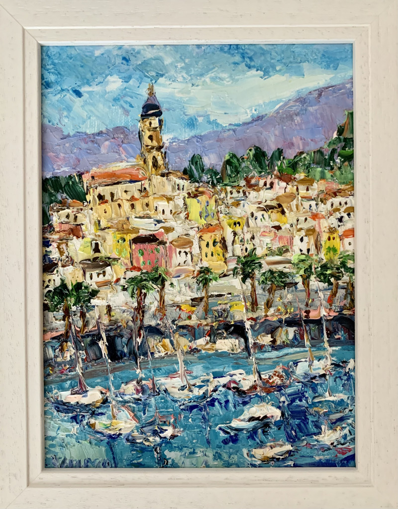 Menton original painting by Vilma Gataveckienė. Lithuanian Landscape Paintings