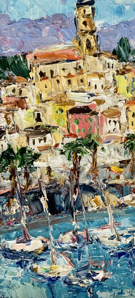 Menton original painting by Vilma Gataveckienė. Lithuanian Landscape Paintings