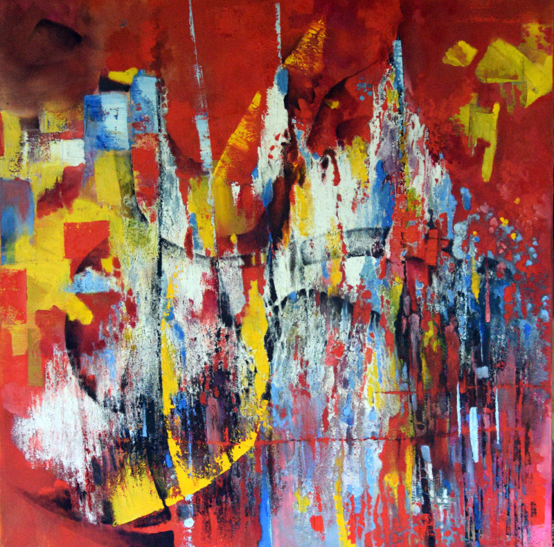 Mask original painting by Lina Urbanavičienė. Abstract Paintings