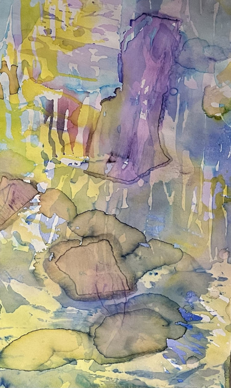 There. In the Water, Among the Lily Leaves original painting by Kristina Čivilytė. Abstract Paintings