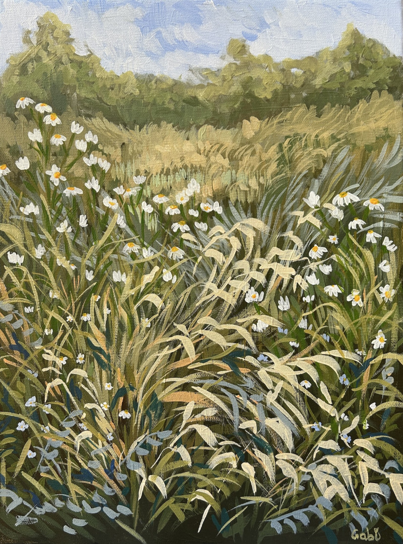 Summer Field original painting by Gabrielė Prišmantaitė. Calm paintings