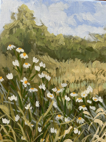 Summer Field original painting by Gabrielė Prišmantaitė. Calm paintings