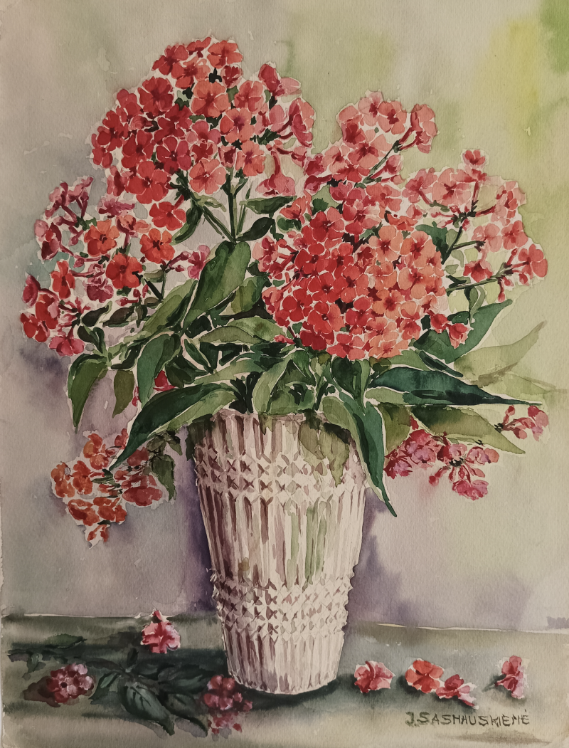 Those fragrant phlox original painting by Jūratė Sasnauskienė. Home