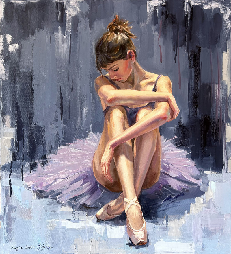 The Sadness of Ballerina original painting by Serghei Ghetiu. Dance - Music