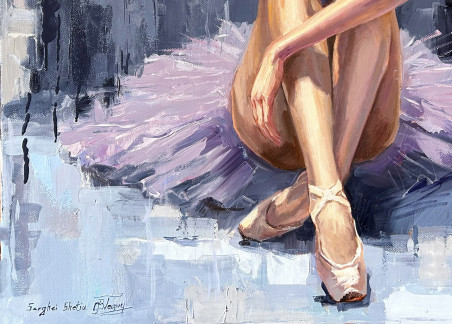 The Sadness of Ballerina original painting by Serghei Ghetiu. Dance - Music