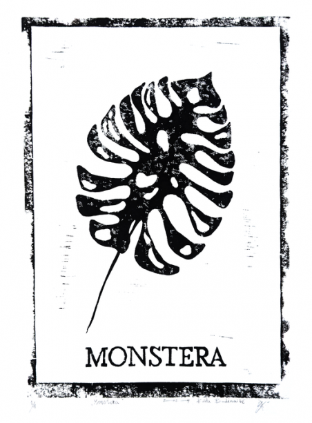 Monstera original painting by Rūta Budėnaitė. Home