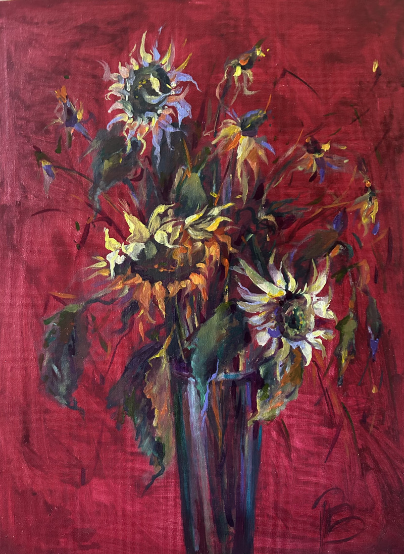 I am Waiting and Not Waiting for You original painting by Birutė Bernotienė McCarthy. Still-Life