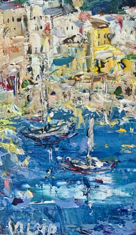 Portofino original painting by Vilma Gataveckienė. Lithuanian Landscape Paintings