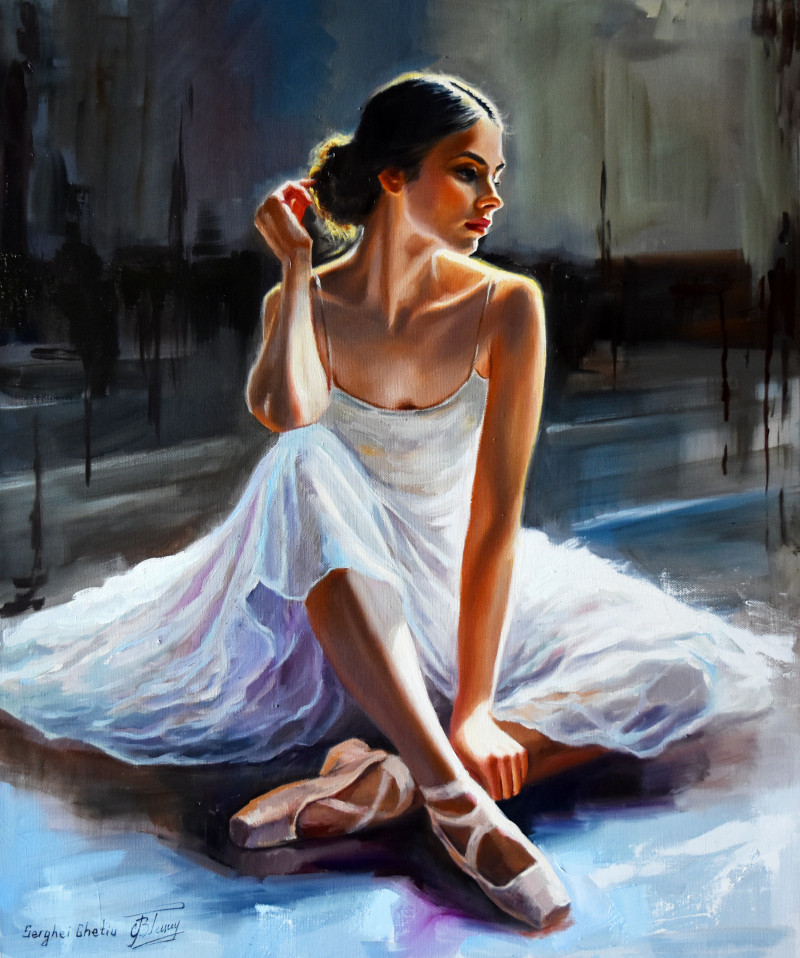 A Ballerina Portrait original painting by Serghei Ghetiu. Dance - Music