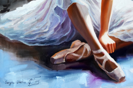 A Ballerina Portrait original painting by Serghei Ghetiu. Dance - Music