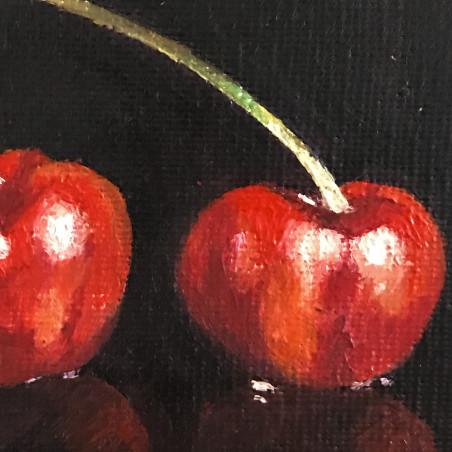 Cherries original painting by Sigita Paulauskienė. Miniature