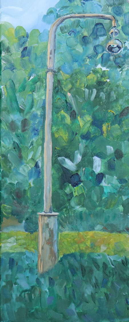 Lantern original painting by Laura Mikutavičienė. Lithuanian Landscape Paintings