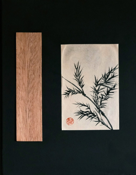 BAMBOO (triptych) original painting by Indrė Beinartė. Calligraphy