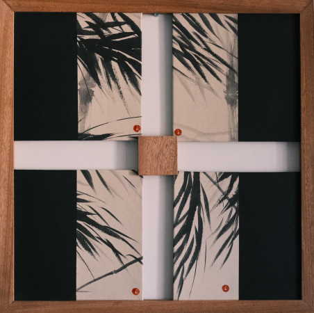 BAMBOO (triptych) original painting by Indrė Beinartė. Calligraphy