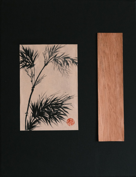 BAMBOO (triptych) original painting by Indrė Beinartė. Calligraphy