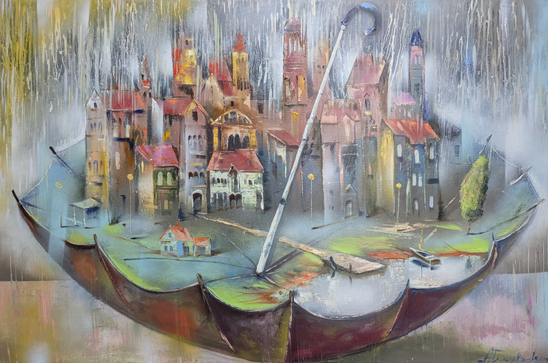 Summer rain original painting by Alvydas Venslauskas. Home