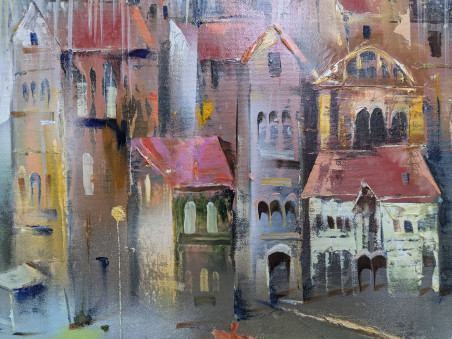 Summer rain original painting by Alvydas Venslauskas. Home