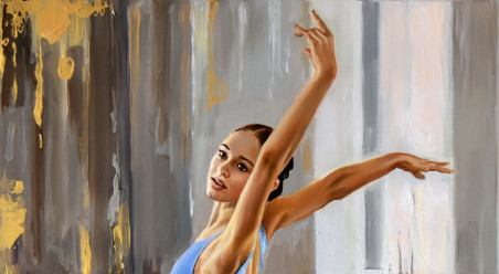 At the Ballet Studio II original painting by Serghei Ghetiu. Dance - Music