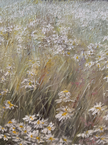 A Wave of Blooms original painting by Danutė Virbickienė. Lithuanian Landscape Paintings