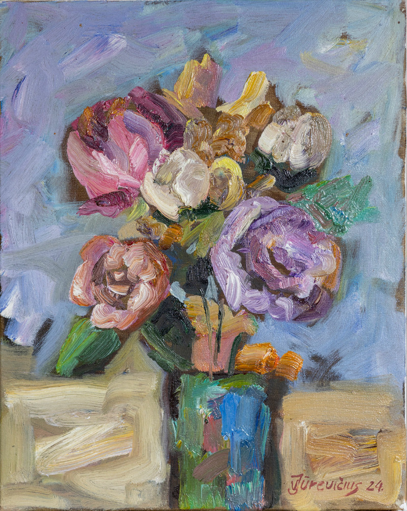 Bouquet No. 4 original painting by Vytautas Jūrevičius. Still-Life