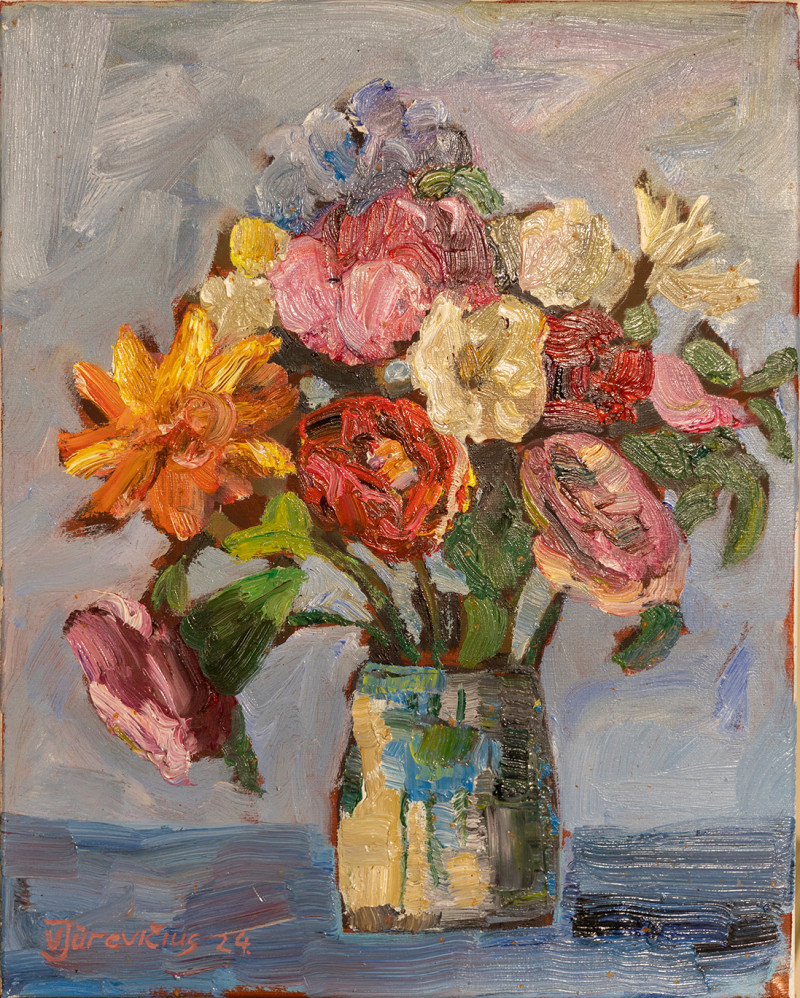 Bouquet No. 8 original painting by Vytautas Jūrevičius. Still-Life