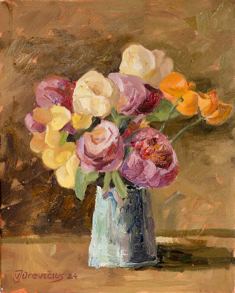 Bouquet No. 11 original painting by Vytautas Jūrevičius. Still-Life