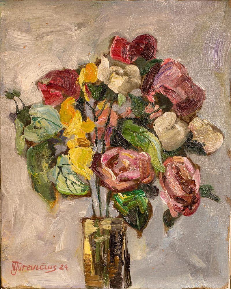 Bouquet No. 12 original painting by Vytautas Jūrevičius. Still-Life