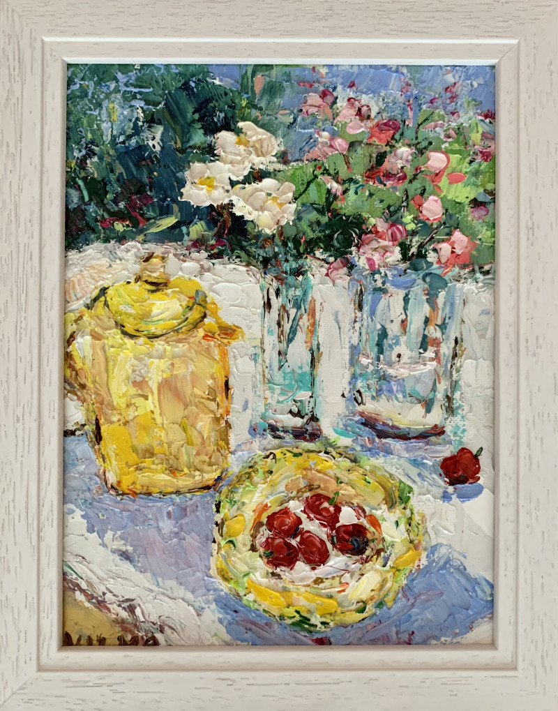 Summer still life original painting by Vilma Gataveckienė. Still-Life