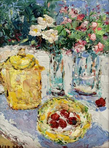 Vilma Gataveckienė tapytas paveikslas Summer still life, Natiurmortai , paveikslai internetu