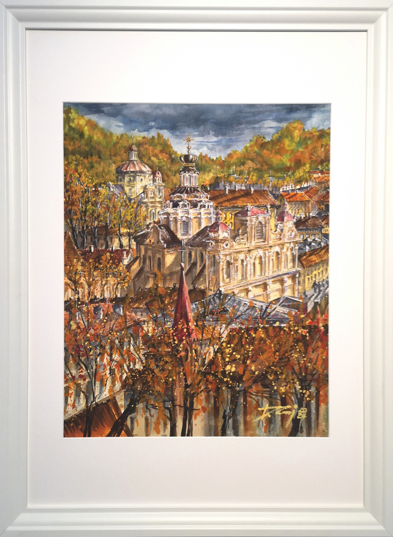 Autumn Landscape of Vilnius 2024 original painting by Dmitrij Zuj. Home