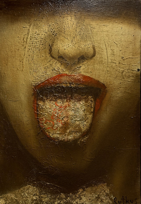 Golden Tongue original painting by Arūnas Rutkus. For Art Collectors