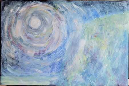 Uluwatu Solar Nebula original painting by Marius Abramavičius Neboisia. Abstract Paintings