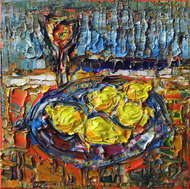 Still-life With Lemons II original painting by Simonas Gutauskas. Still-Life